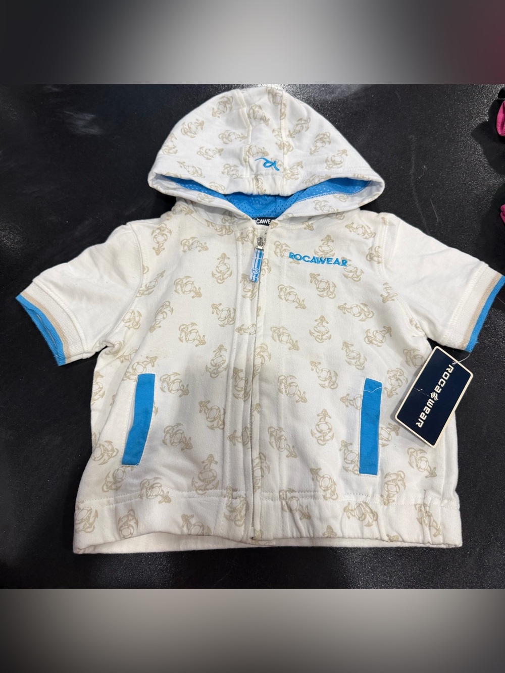 Rocawear Baby Hooded Jacket in White and Blue